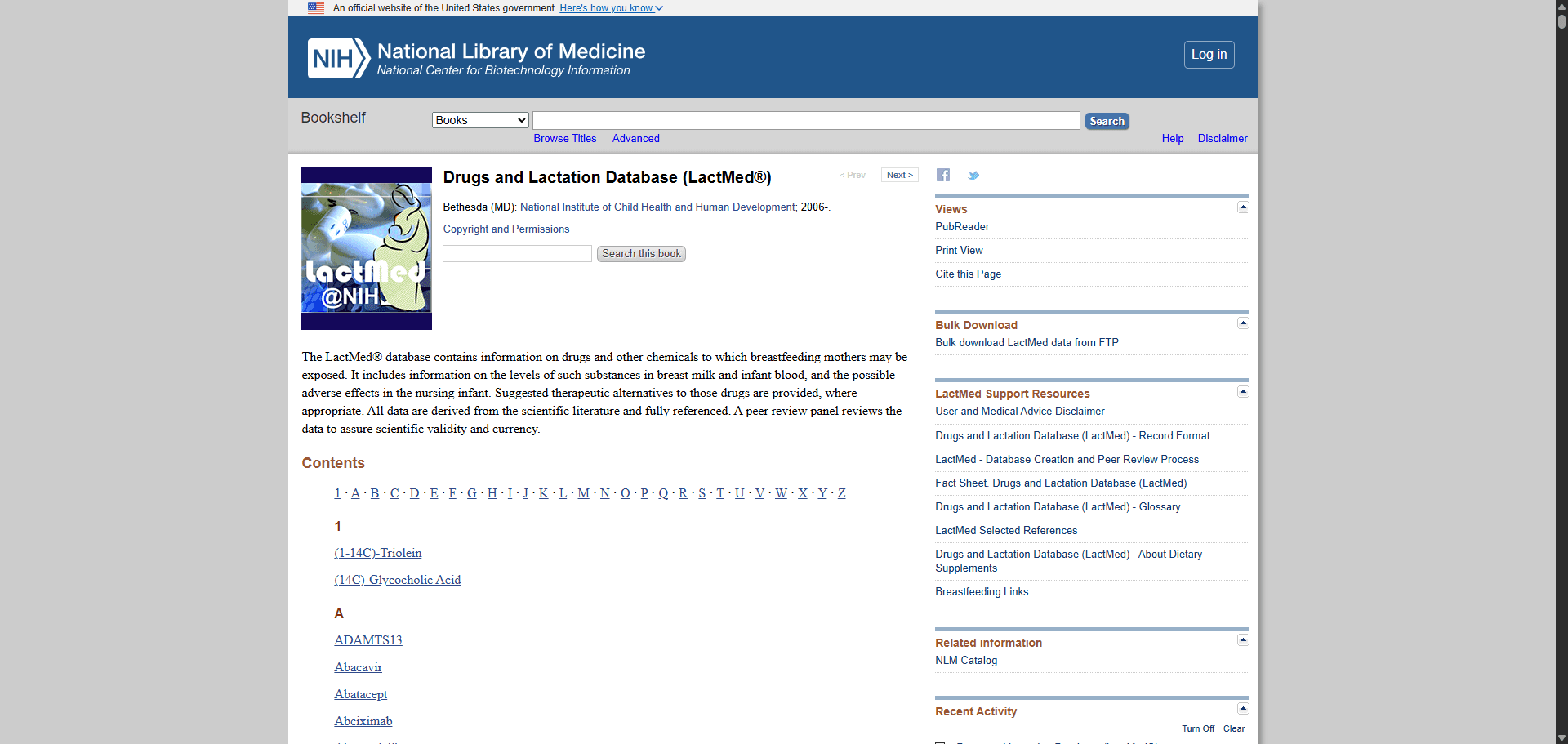 Drugs and Lactation Database (LactMed®)